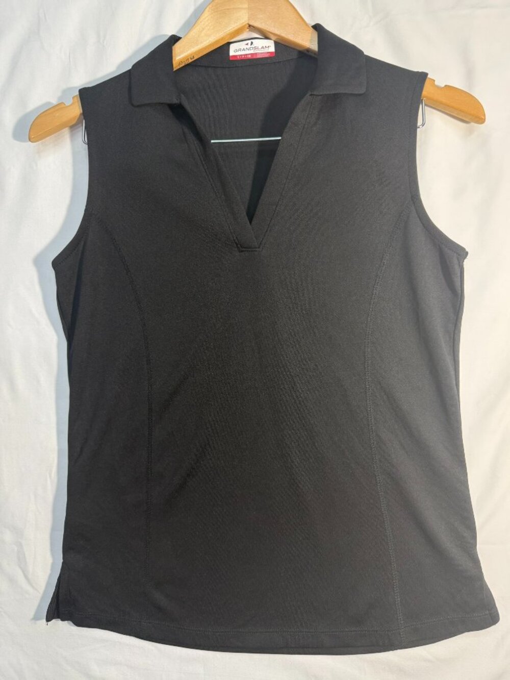 Grand Slam Performance Black Sleeveless Golf Polo Women S